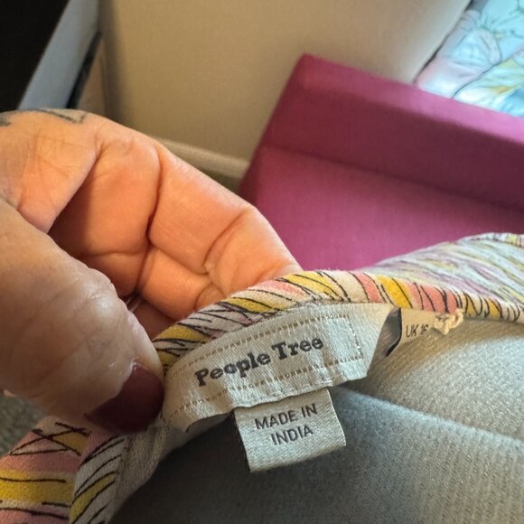 People Tree Sleeveless Printed Midi Dress UK 16 (US 12) Fair Trade Sustainable - Picture 5 of 5